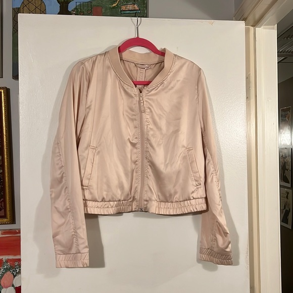 H&M pink satin baseball jacket - Picture 1 of 10